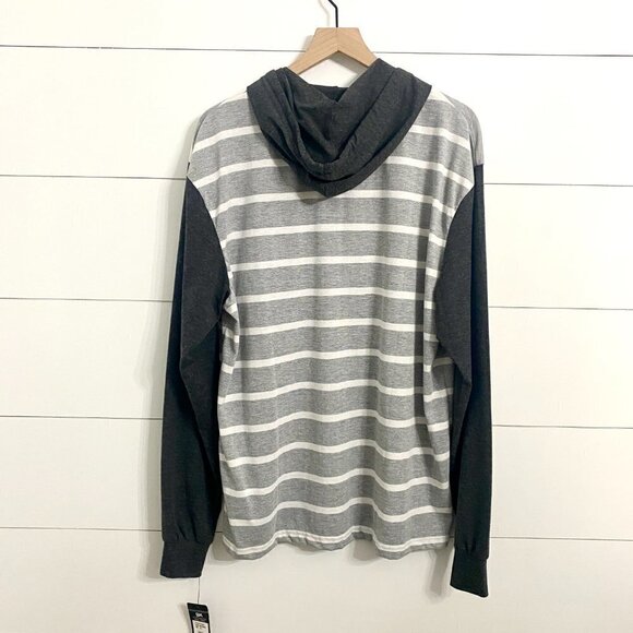 9K Clothing Co. Gray Striped Long Sleeve Hoodie, Men’s Size XL - Picture 4 of 8